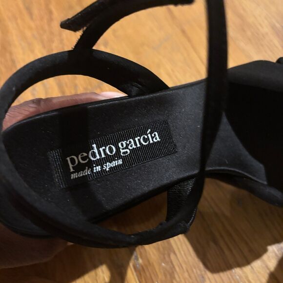 Pedro Garcia Platform Dress Heels Womens EU Size 37 Black Open Toe Ankle Straps - Picture 6 of 8